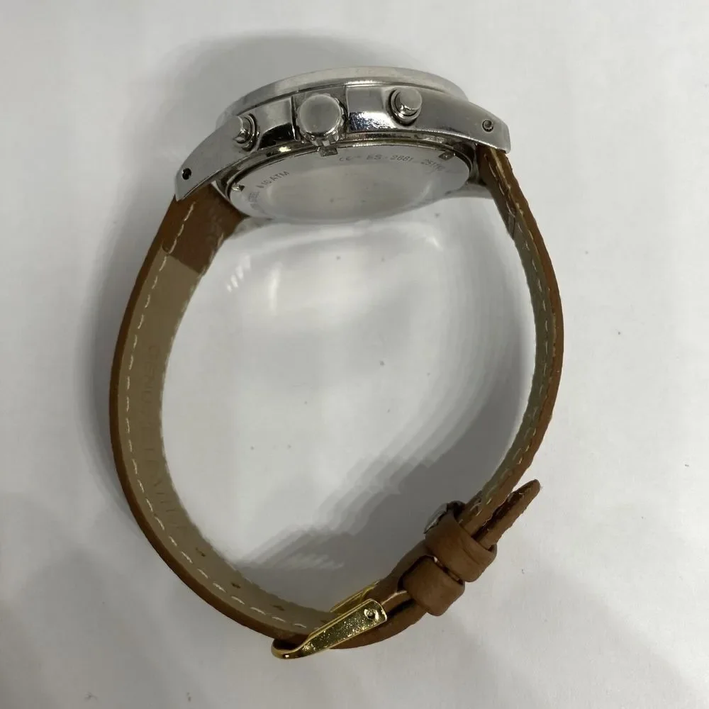 Fossil ES2681 Women's Brown Leather Analog Silver Dial Quartz Wrist Watch HK996